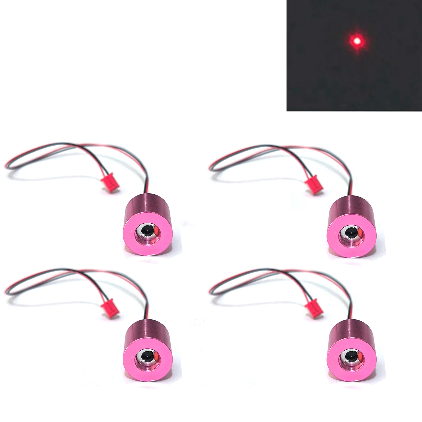 4pcs 650nm 100mW 2.5V Red Dot Laser Module Industrial Laser Light  18x18mm