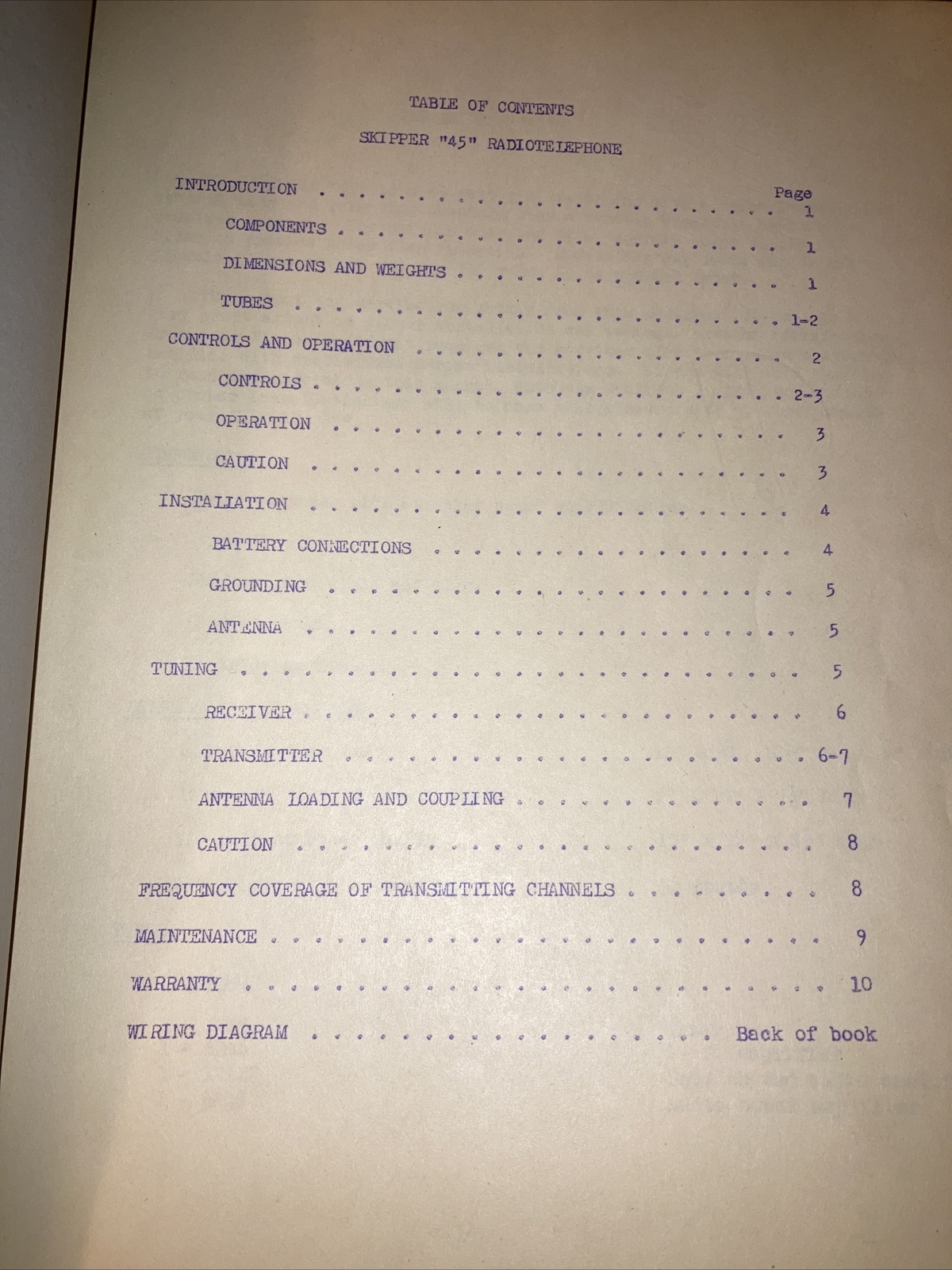 Marine Radio Telephone SKIPPER “45” Instructions Fisher Research Laboratory Inc
