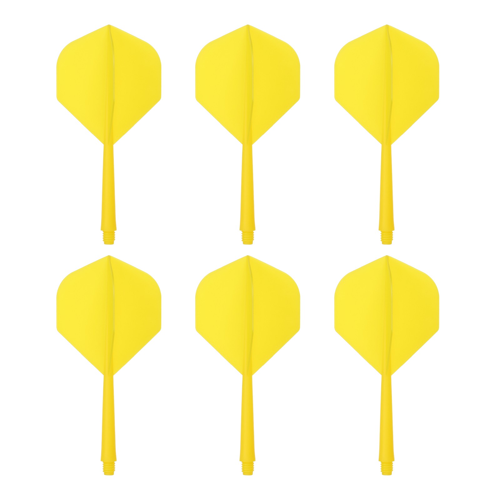 6Pcs 2BA Plastic Integrated Dart Shaft and Flights Standard Shape, Yellow