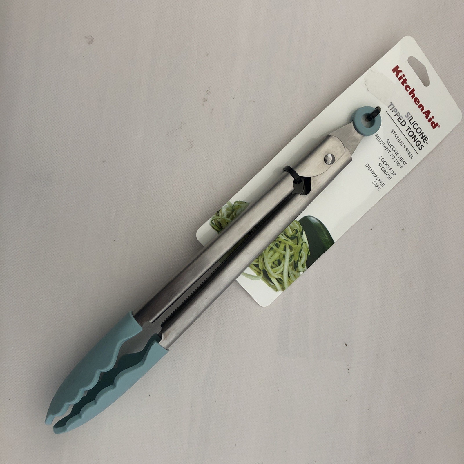 New Kitchenaid Safe Nonstick Silicone Tipped Tongs Ice Blue Mineral Water HMIA