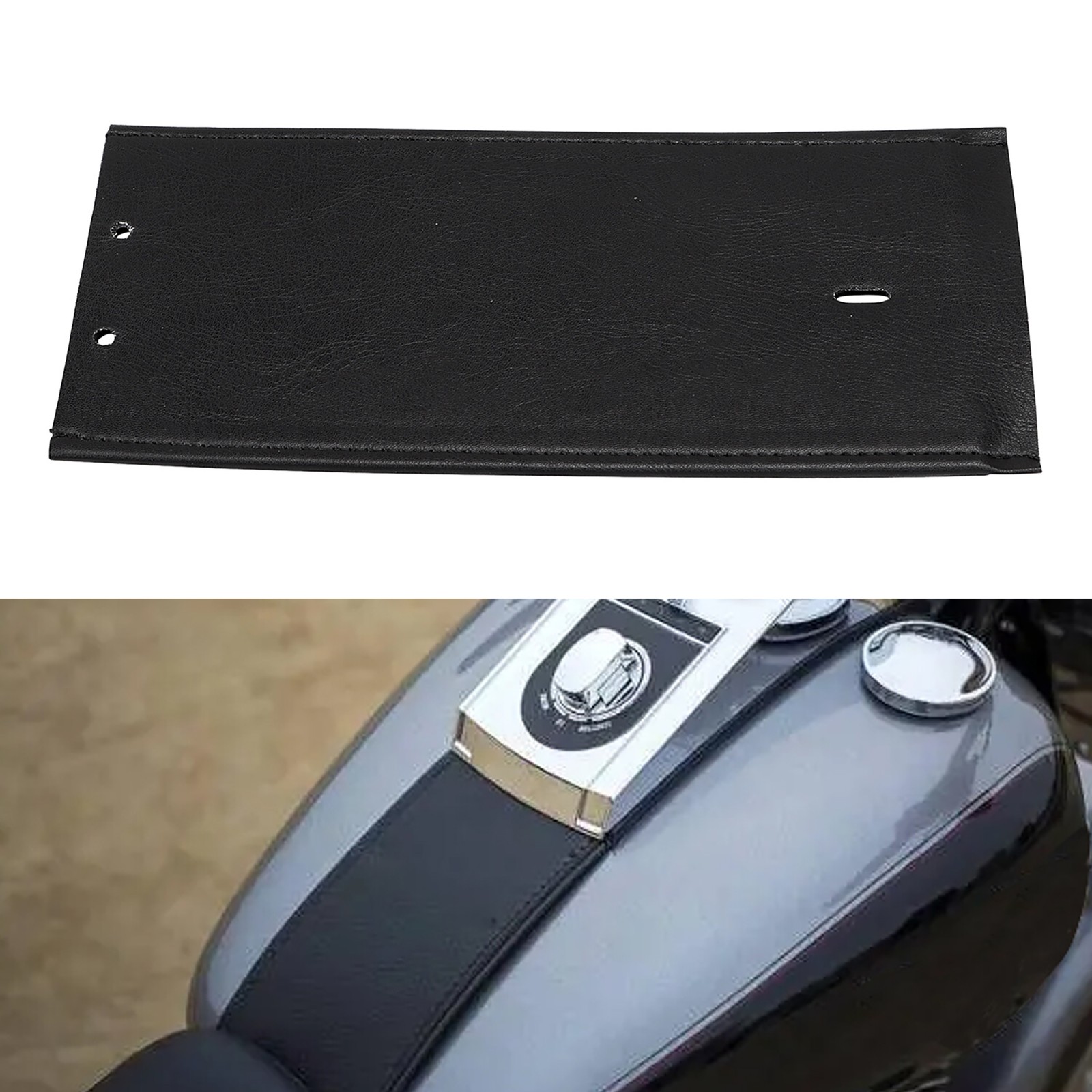 For Harley Fat Boy Softail Wide Glide FXDWG PU Leather Fuel Gas Tank Panel Bib