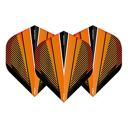 RED DRAGON Hardcore Radical Orange V Extra Thick Standard Dart Flights