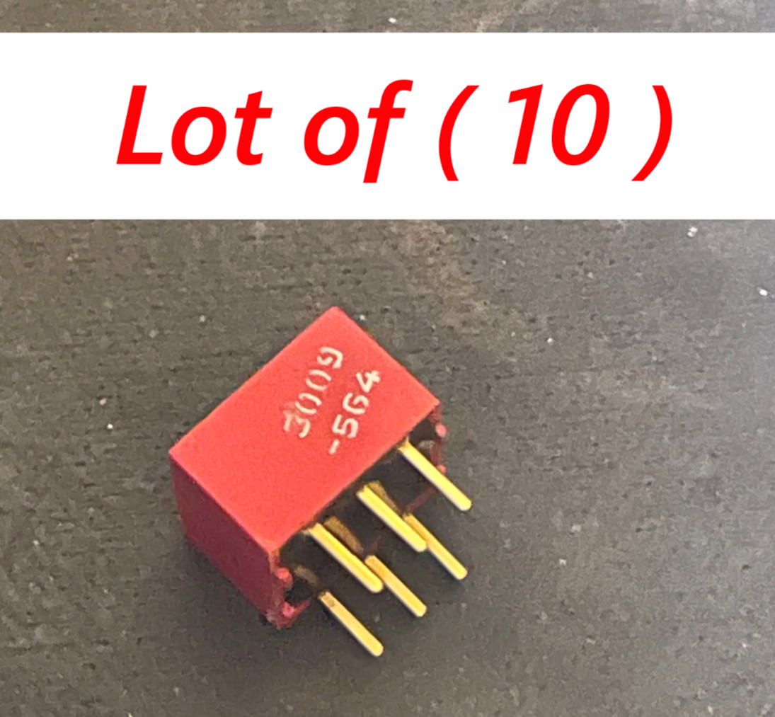Hole Dip Switch 2- Position 6 Pin, Red Switch (Lot of 10)