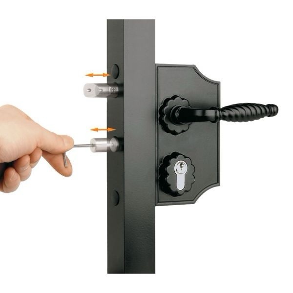 LAKY-2020-F2L-9005-VCAFA Ornamental Gate Lock - 7/8" to 1-1/4"