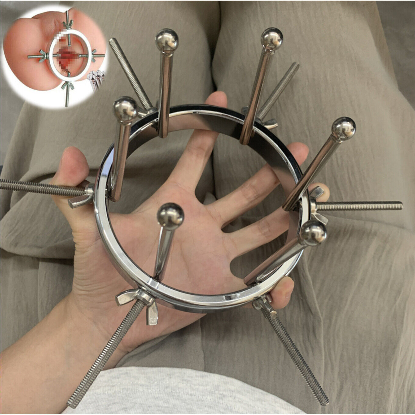 Adjustable Huge Plug Extreme Spreader stretcher Vaginal Speculum Chastity Device