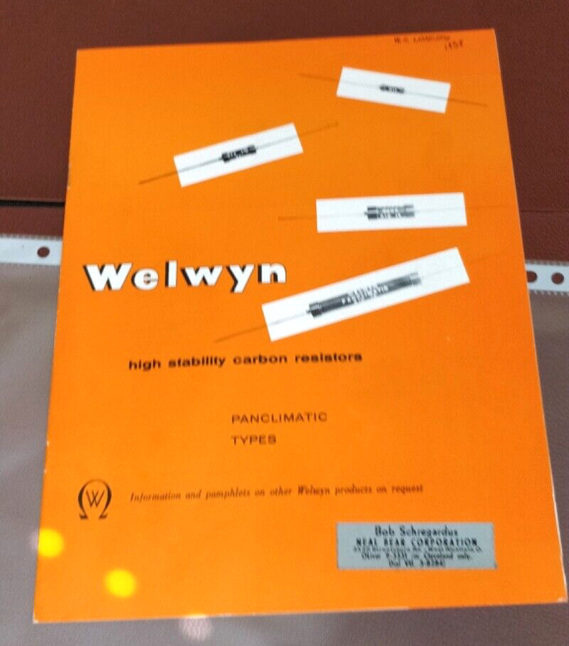1958  WELWYN ~ Catalog ~ Carbon Resistors