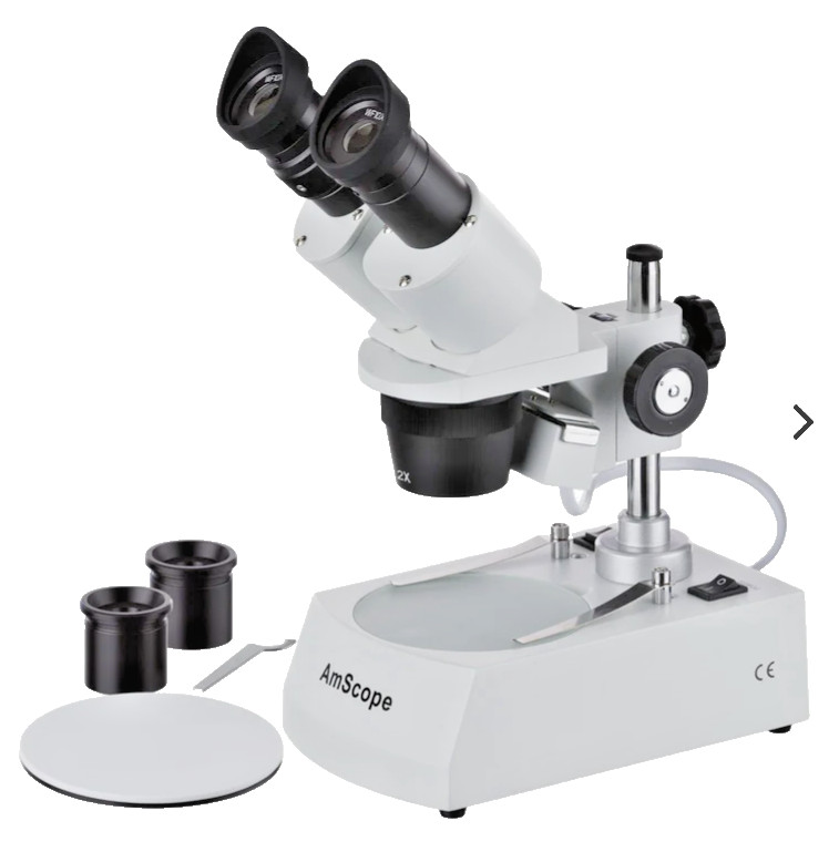 AmScope SE306R-PZ Binocular Stereo Microscope on a Pillar Stand