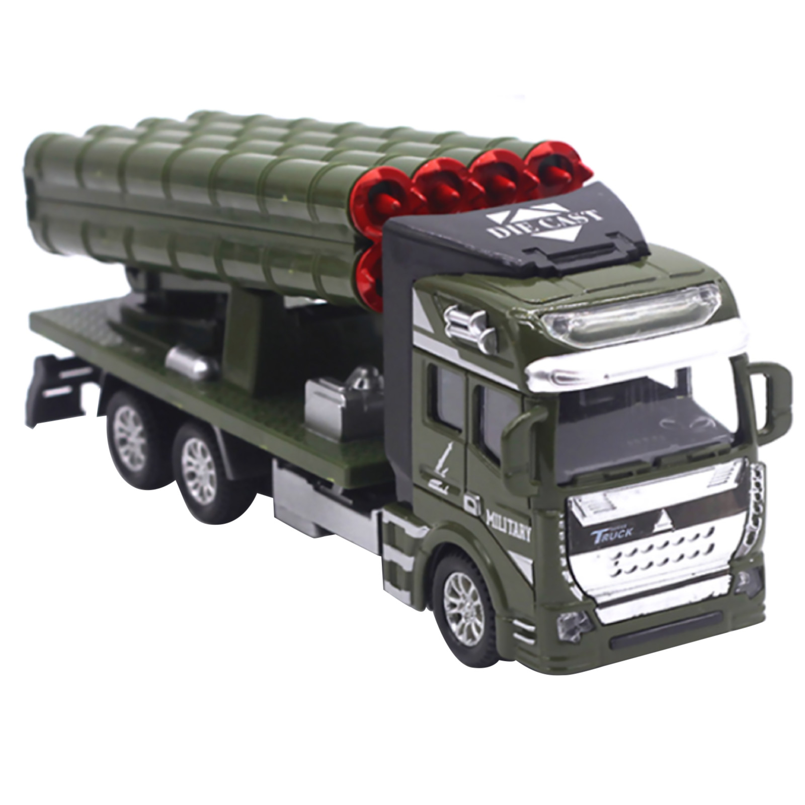 High Simulation Military Missile Model Car Pull Back Metal Diecasts Toy Vehicle