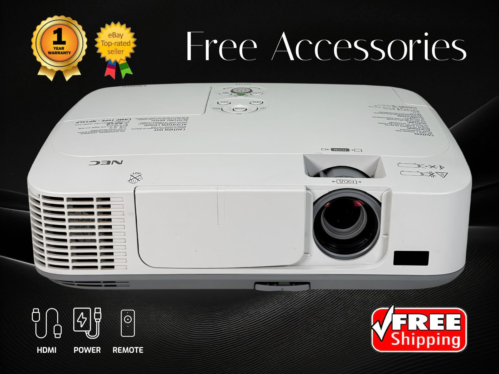 Reliable NEC Performance 3LCD Projector for Home Movie 3100 Lumens 4K USB Viewer