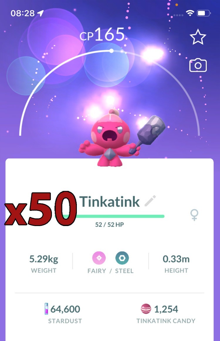 50x Tinkatink Pokemon Bundle !! Good Chance of Lucky and Good IVs !! Go
