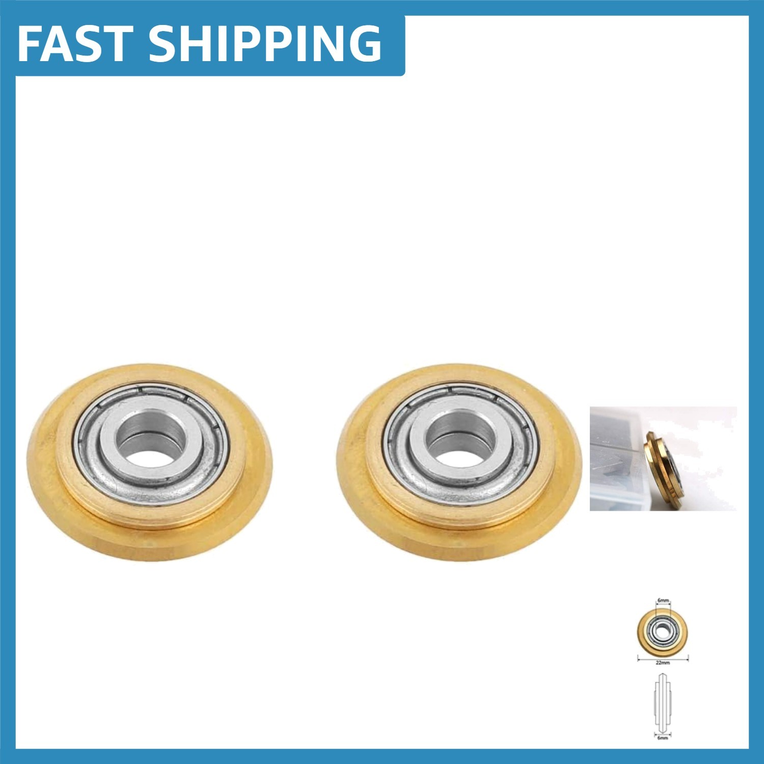 Tungsten Carbide Tile Cutter Wheels with Titanium Coating - 2pcs for Porcelain