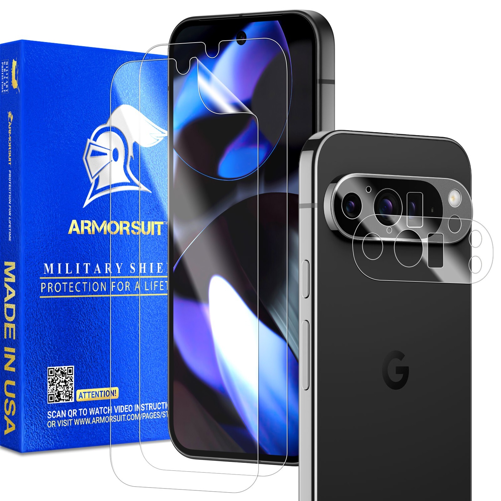 Armorsuit [2+2 Pck] Screen Protector Google Pixel 9 Pro + Film Camera Protector