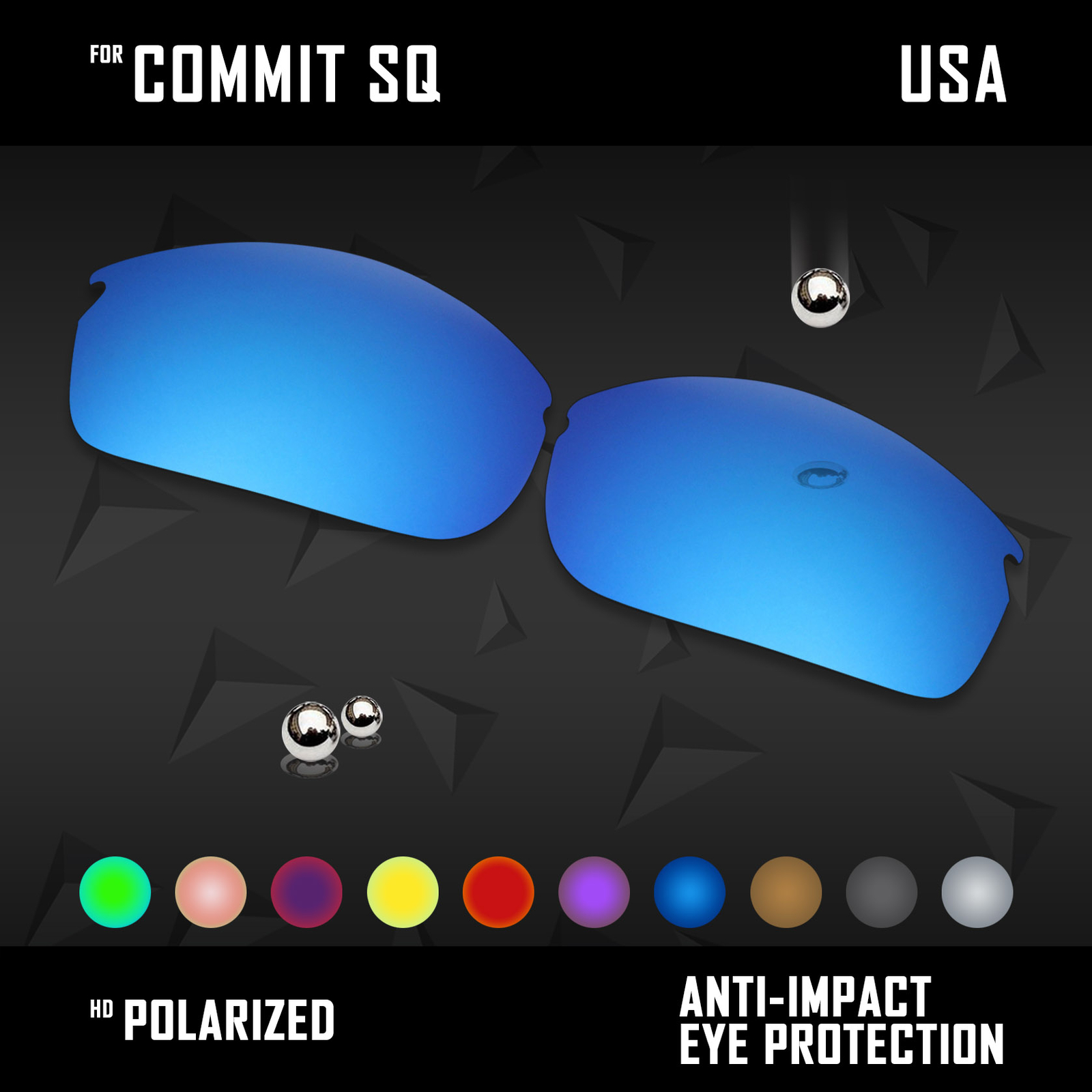 Anti Scratch Polarized Replacement Lenses for-Oakley Commit SQ OO9086