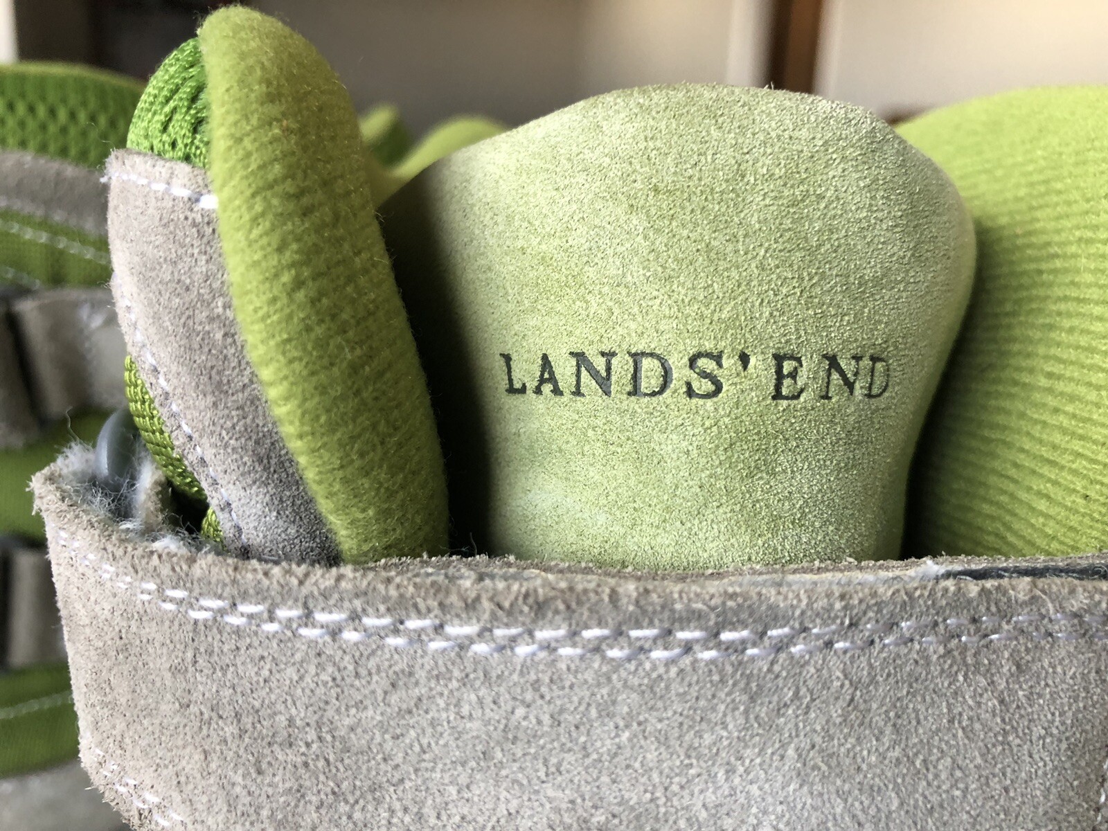Lands End YOUTH 4 Winter Snow Boot Insulated Rubber Sole 326957 Green Suede