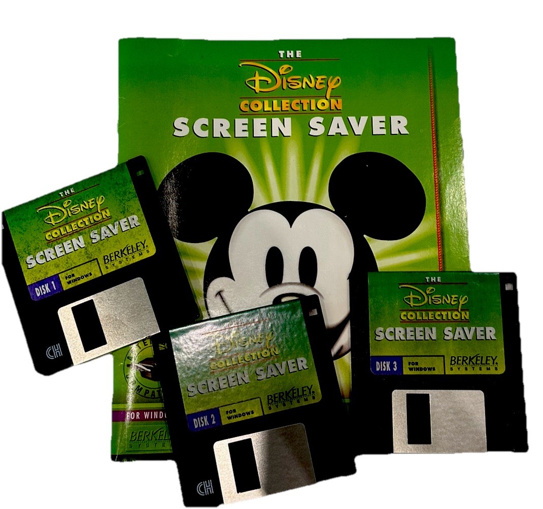 Vintage Disney Collection Screen Saver for Windows 1993 Berkeley 90s Floppy Disk