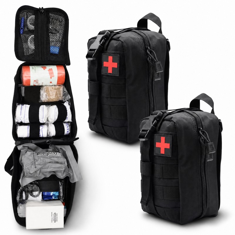 2Pack=756pcs Emergency Trauma First Aid Kit Bag Survival Supplies Bandages Home