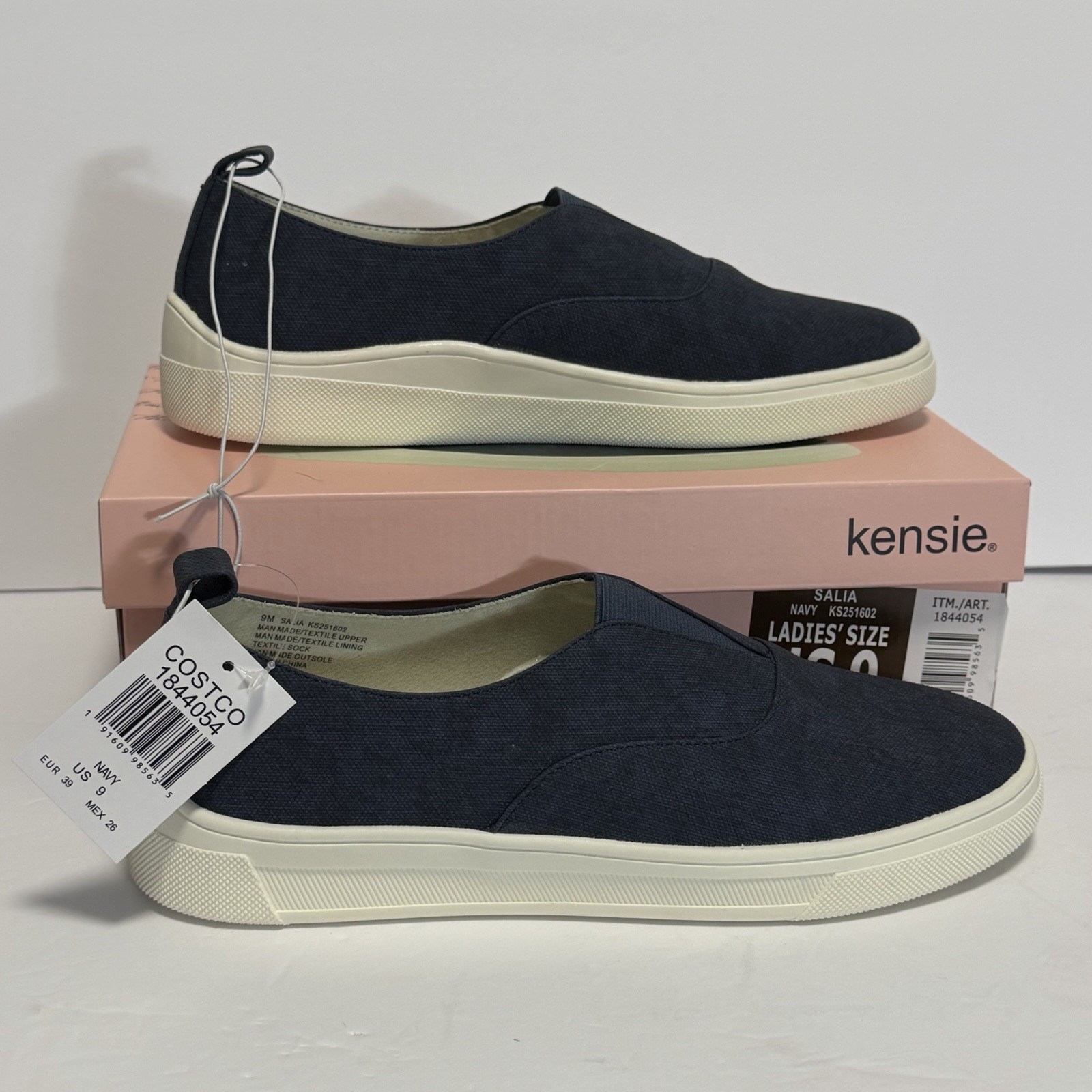 Kensie Salia Women’s Shoes Size 9 Navy Slip-On Casual Cushioned Sneakers NIB