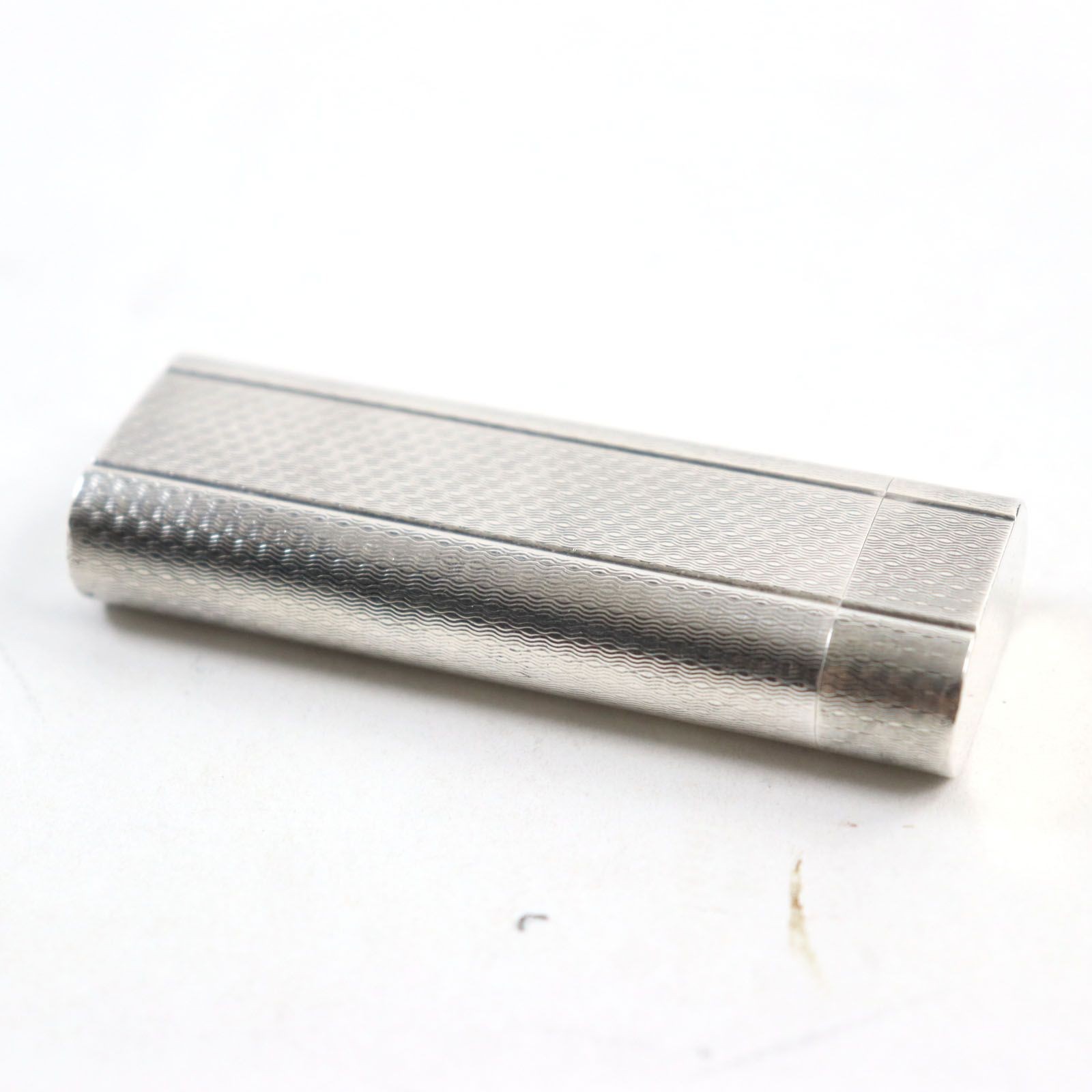 Cartier Oval Roller All-over pattern Gas Lighter Silver No Box Tested & Working