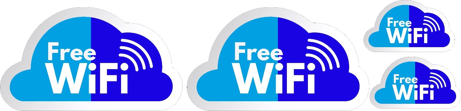 free wifi sticker kit wi-fi zone stickers window blue cod130