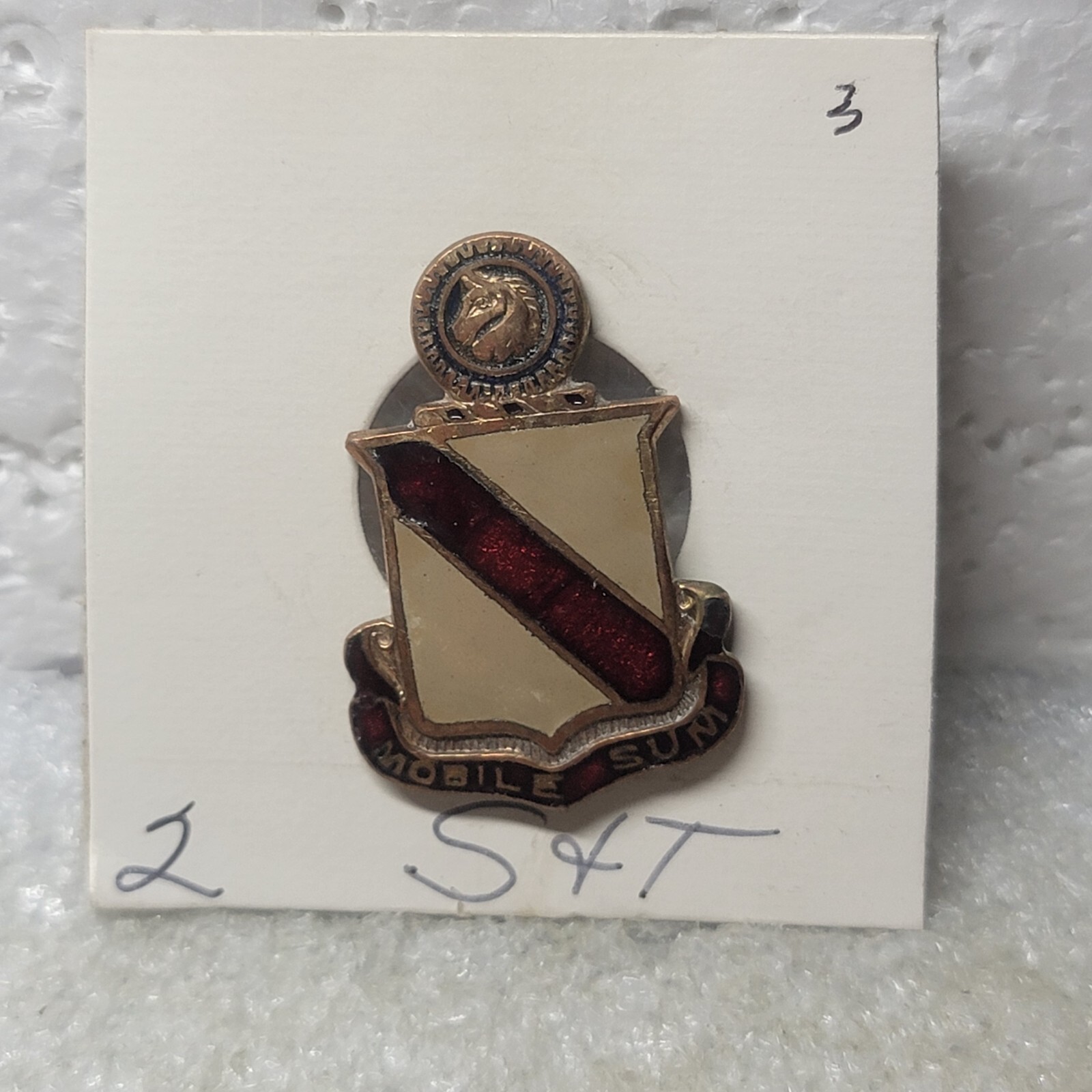 Authentic US Army 2nd Supply & Transportation Battalion Screw Back Missing Back