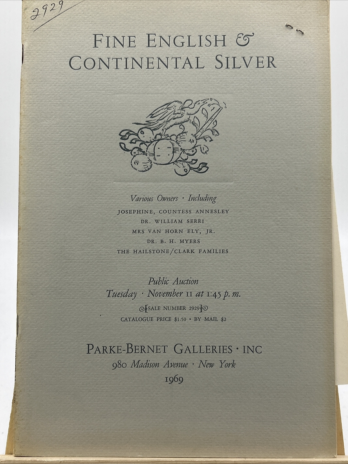 Parke-Bernet Catalog: Josephine, Countess Annesley (Lusitania Survivor)-Priced