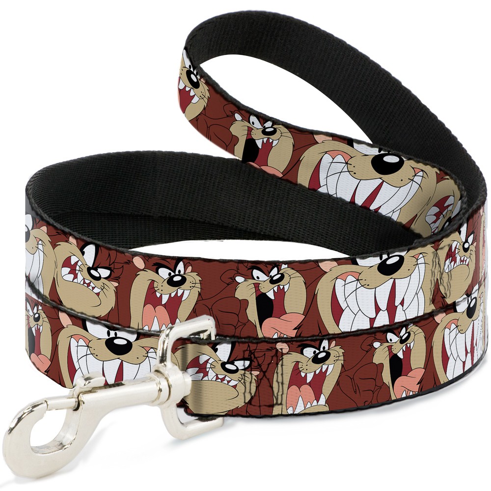 Dog Leash Tasmanian Devil Expressions Brown NARROW 0.5"