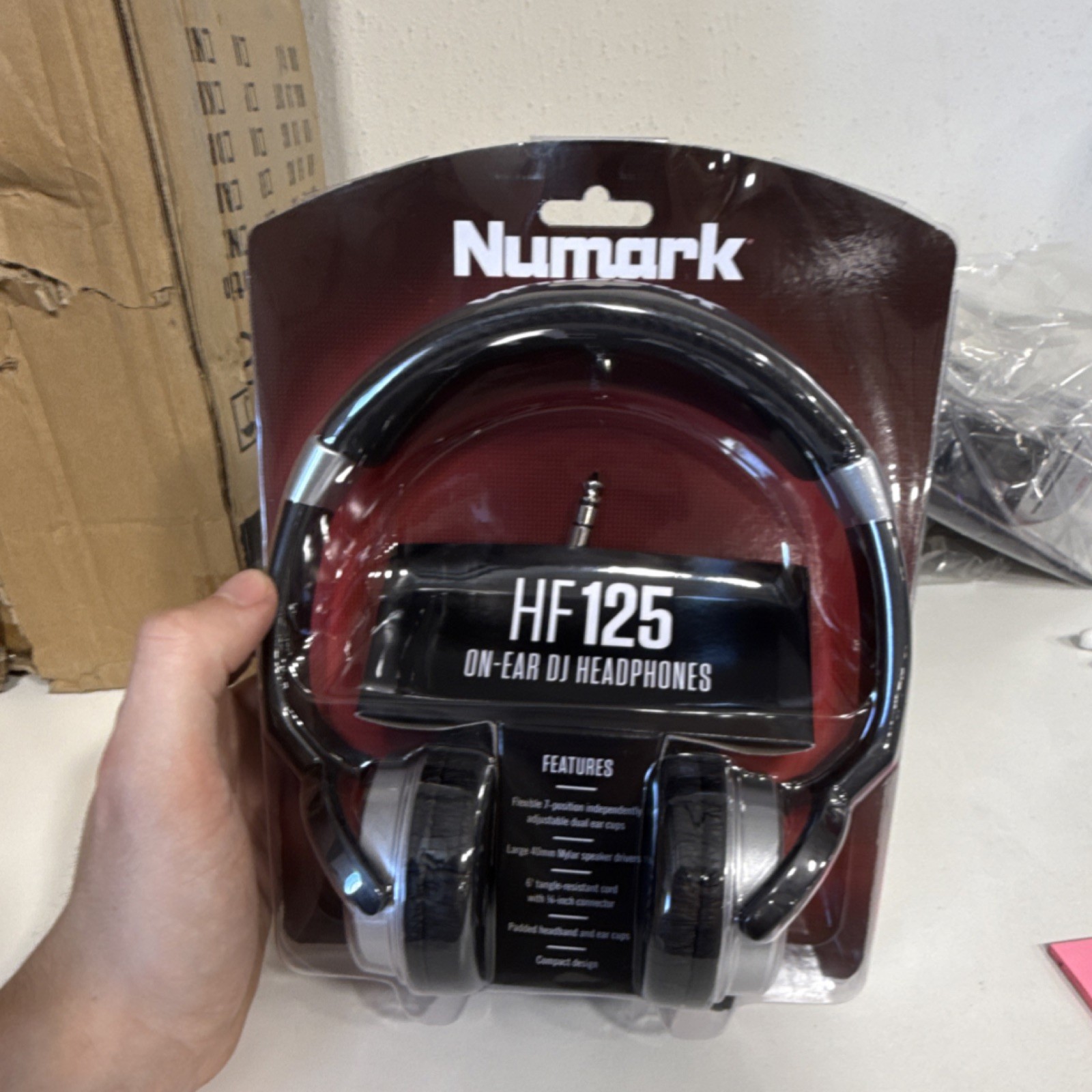 Numark HF125 On-Ear DJ Headphones Black Silver Wired 6.35mm DJ Rotating Ear Cups