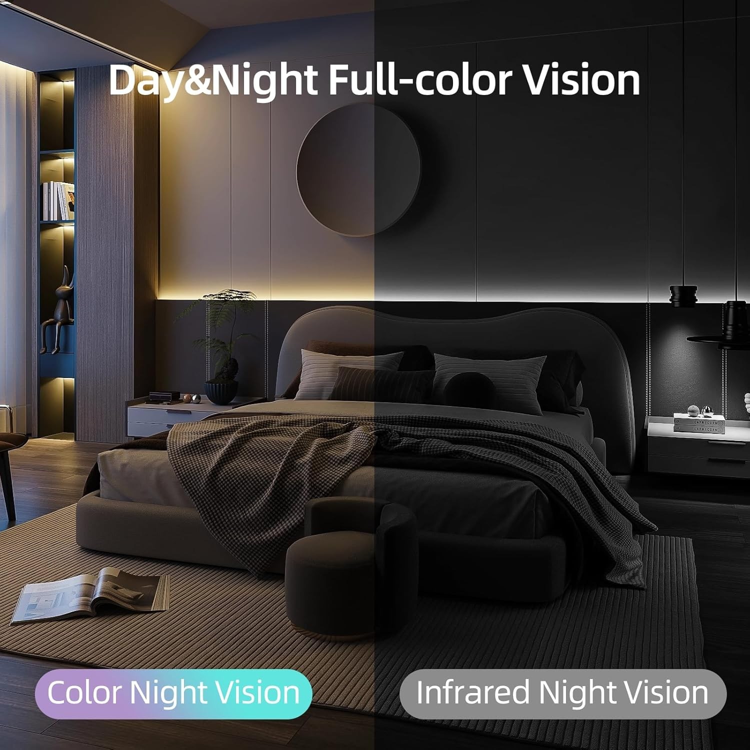 Hawkray 2K Indoor Security Camera - Motion Tracking, Two-Way Talk & Night Vision