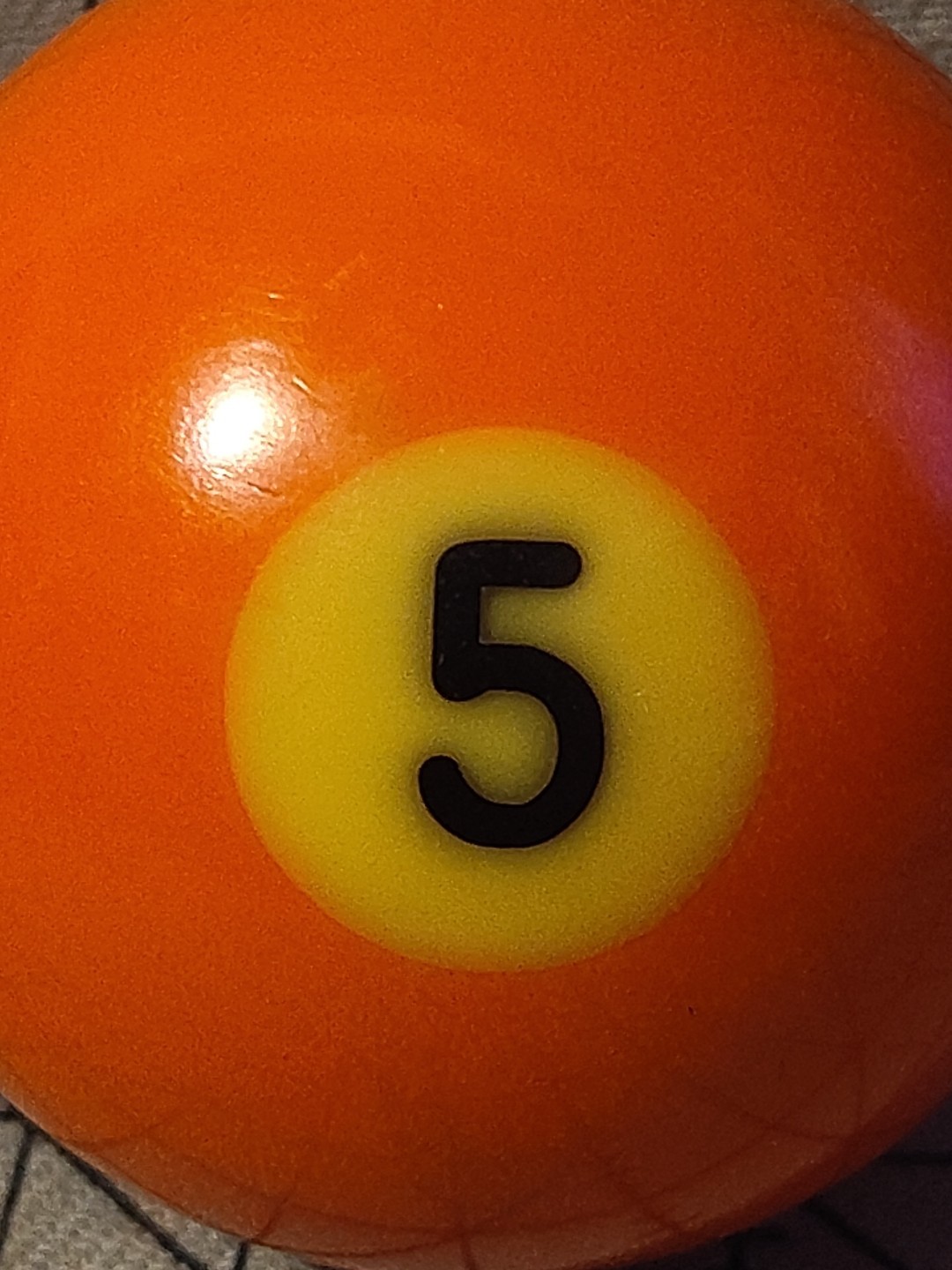 Vintage Aramith # 5 Orange Solid Pool Ball Billiard 2 1/4” Replacement Belgium