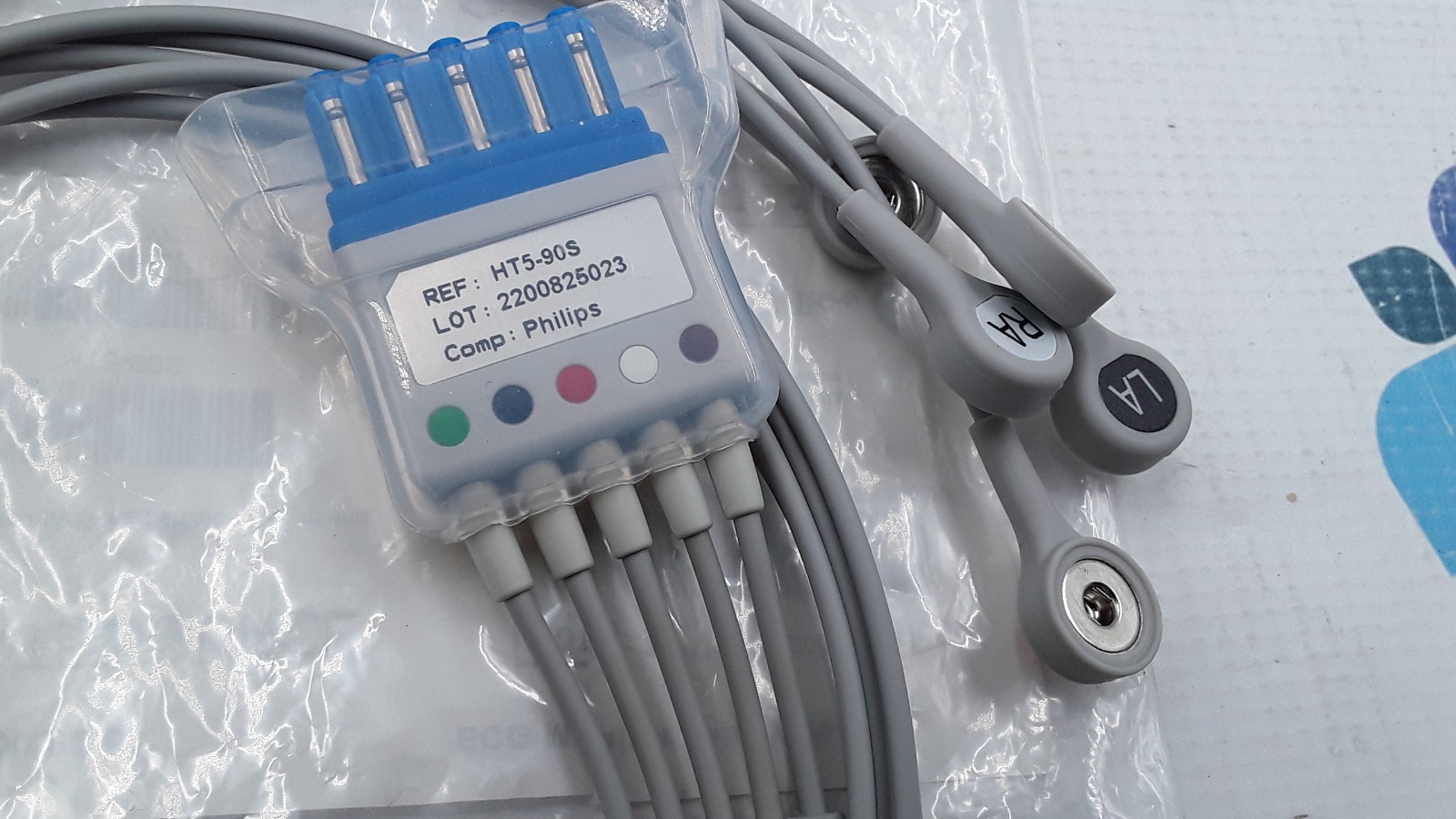 ParsSource Philips Style Telemetry 5-Lead Shielded Snap End 0.9m AHA REF HT5-90S