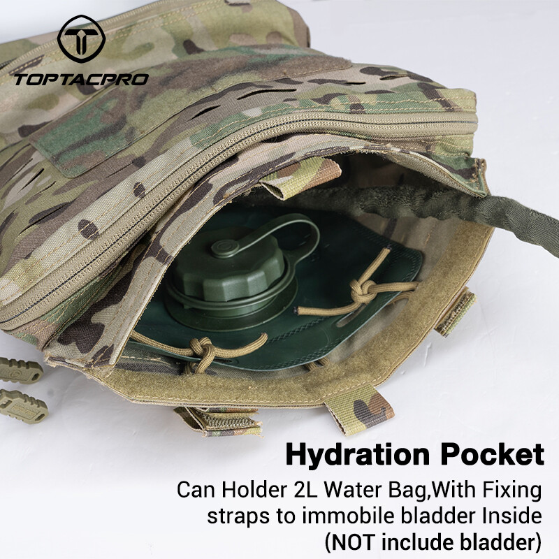 TOPTACPRO Tactical Hydration Backpack 2L MOLLE Water Bag Hydration Pouch Camo MC