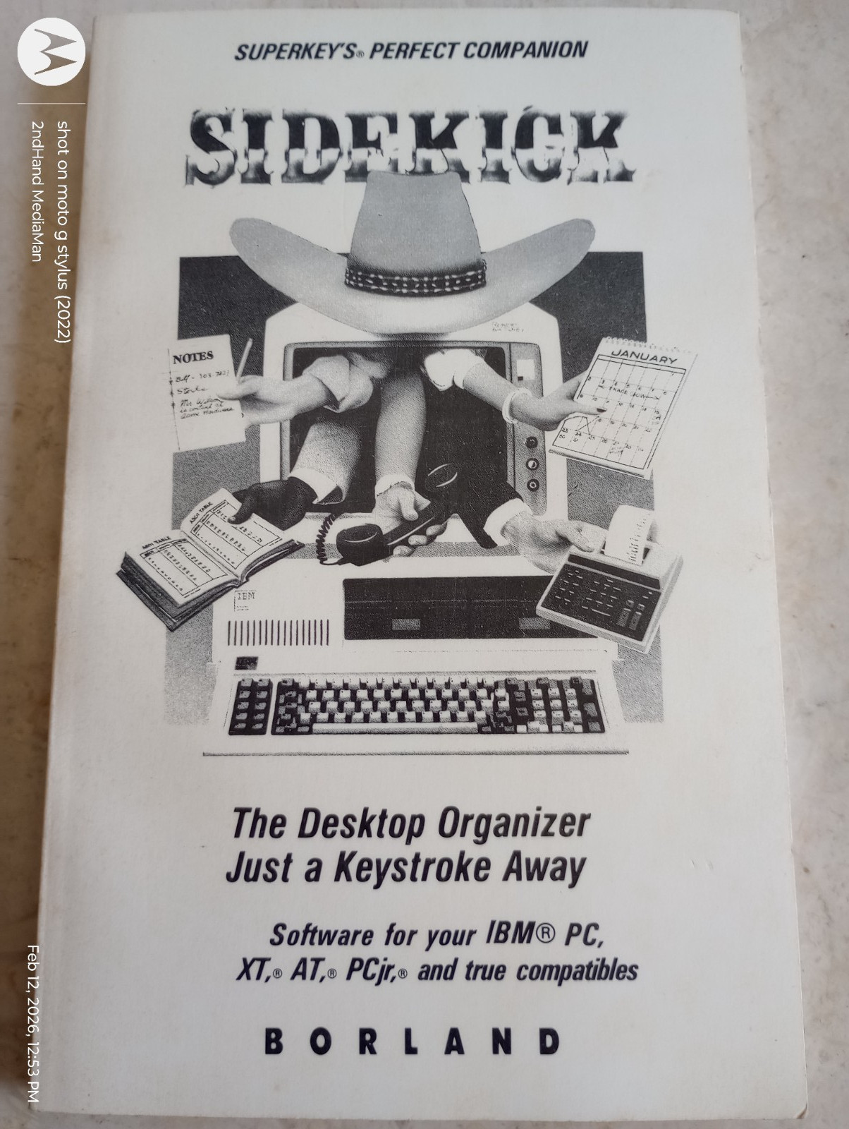 1985 BORLAND SIDEKICK PC/COMPUTER USER'S HANDBOOK (GUIDE) PB/PAPERBACK BOOK
