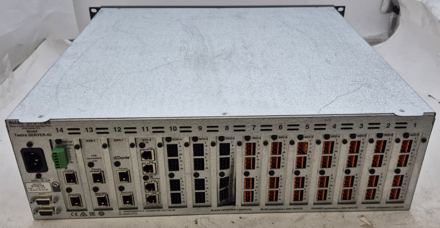 Biamp Tesira SERVER-IO w/ 14 Cards (Read Description) - Dented Card