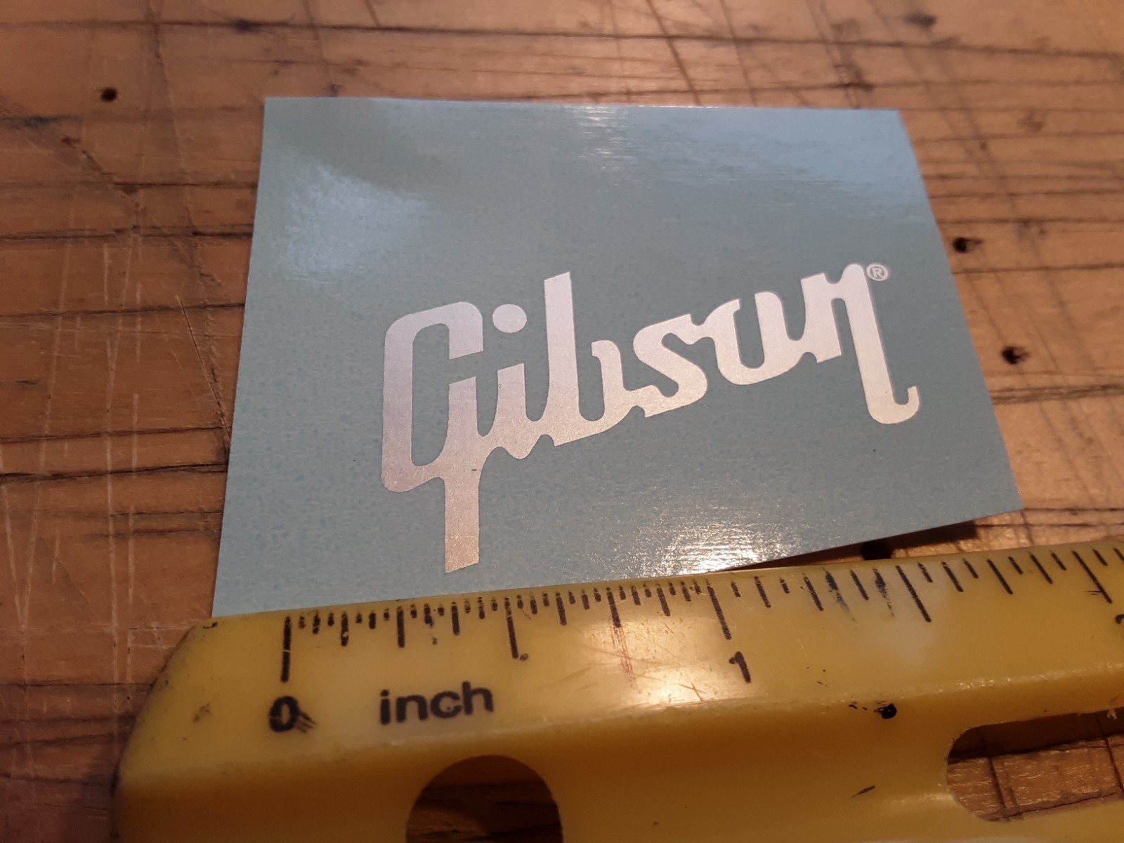 Gibson Electric Guitar Logo, Premium Waterslide Decal, Metallic Silver Ink