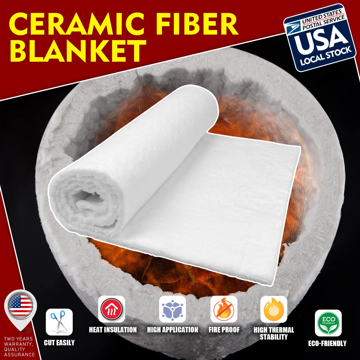Ceramic Fiber Blanket Insulation High Temperature Fireproof Mat Pads Alternative
