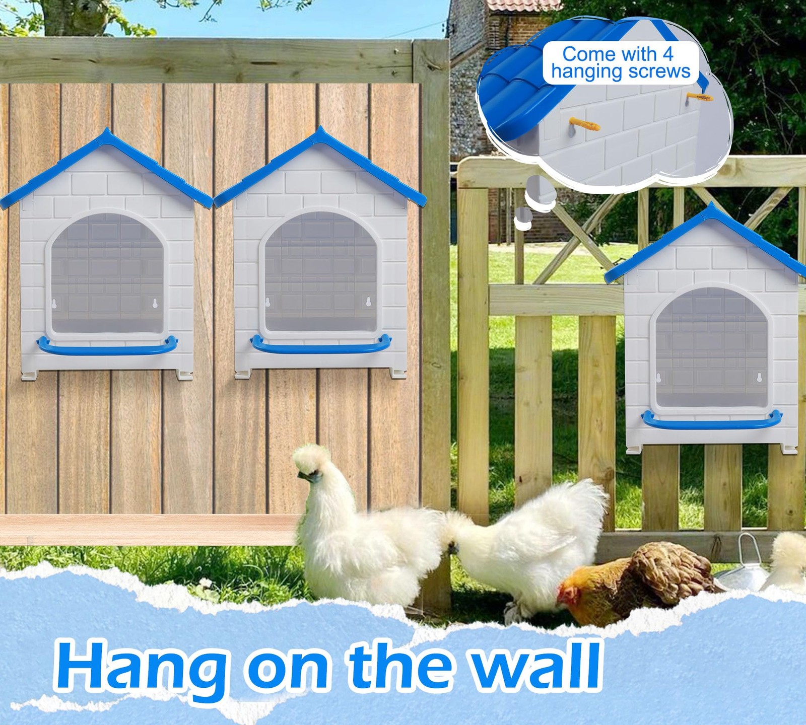 Nesting Boxes for Chicken, 100% Waterproof Hens Nesting for Laying Eggs for H...
