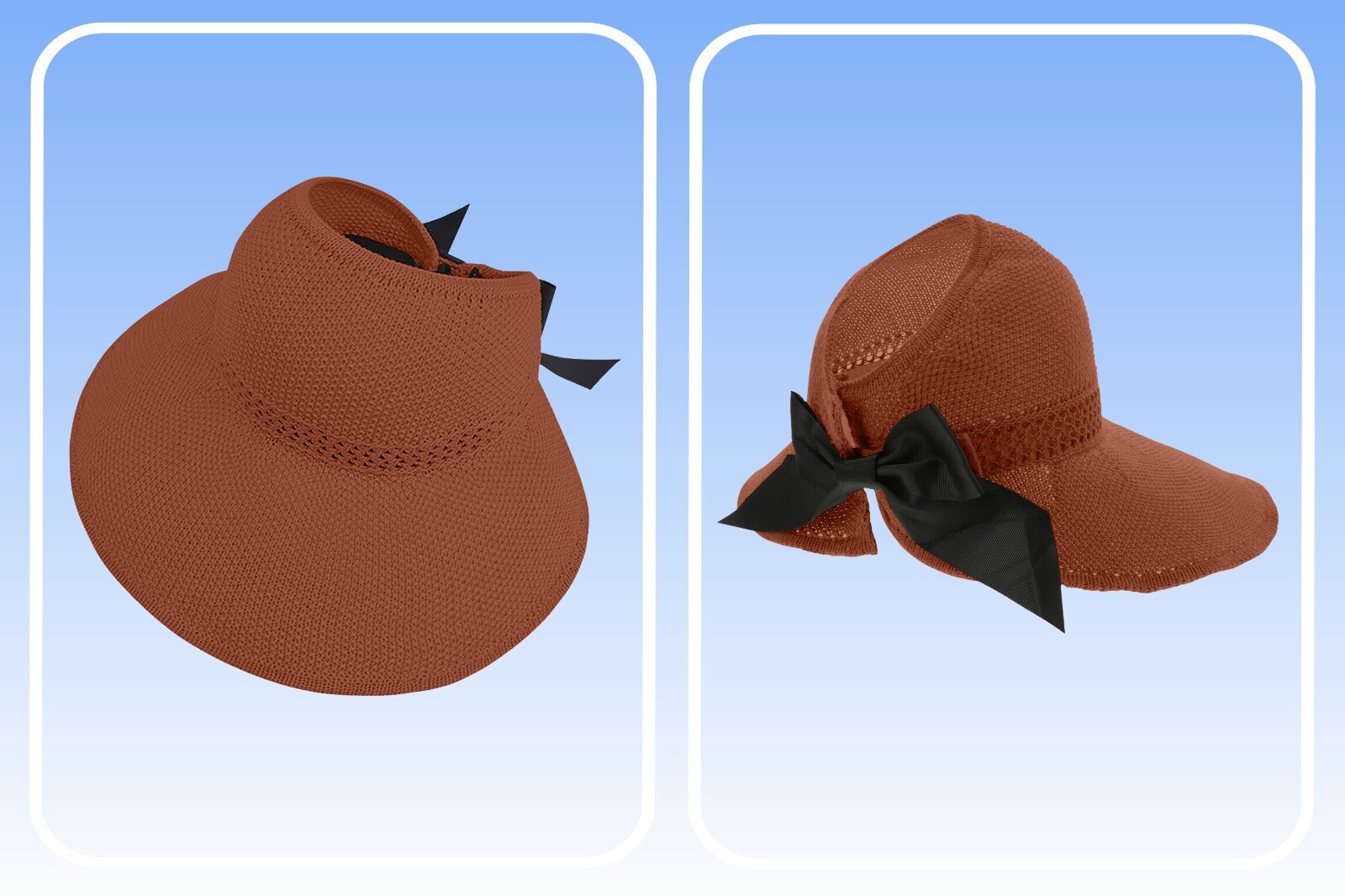Straw Sun Visor for Women, Wide Brim UPF 50+ Protection Beach Hat