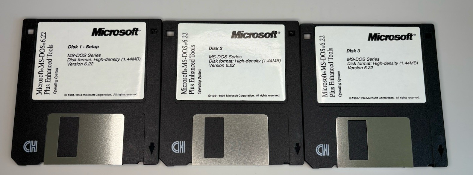 Microsoft DOS 6.22 3.5” Floppy Discs 1-3
