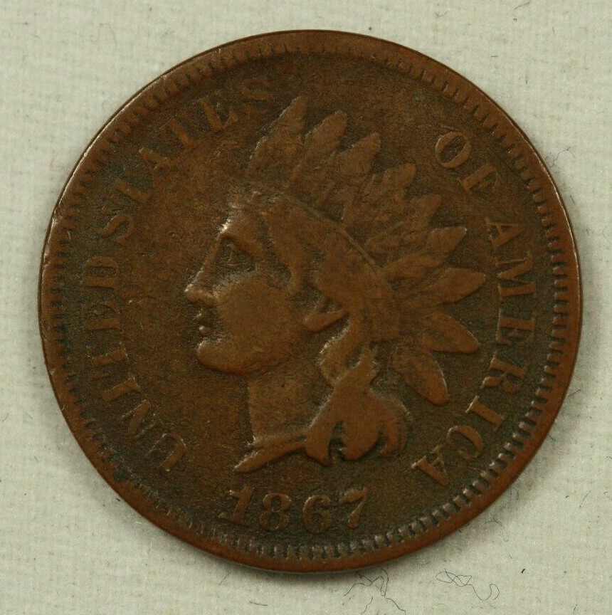 1867 Indian Cent. .01. Bold,  Attractive, Fine Specimen.