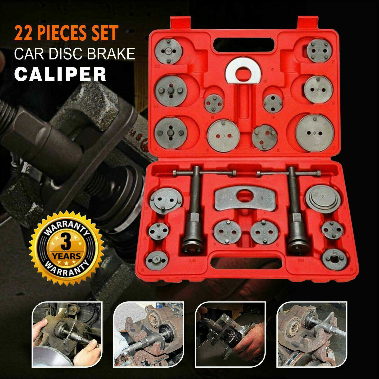 22PCS Universal Disc Brake Caliper Rewind Brake Piston Wind Back Tool Kit USA