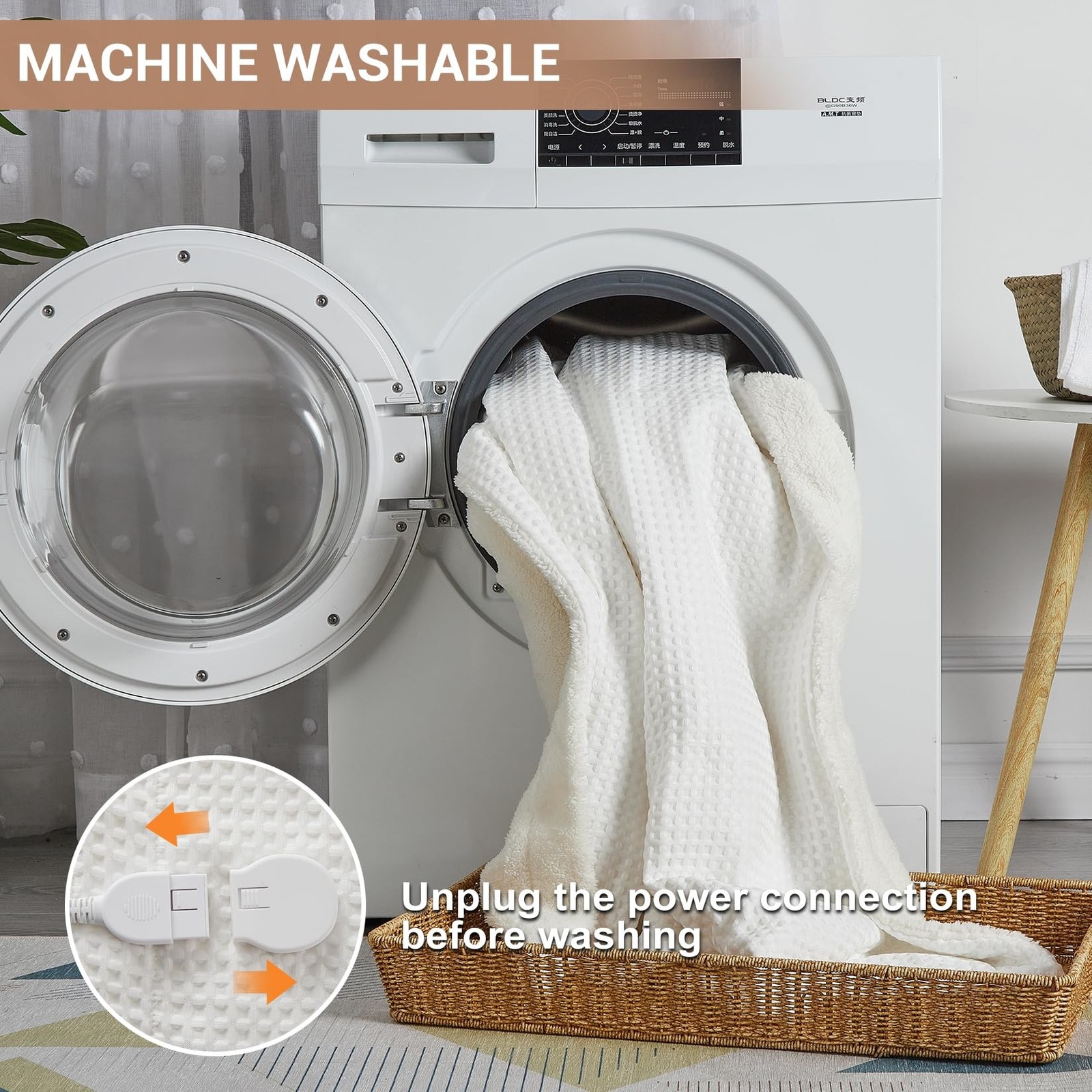 Electric Blanket King Size with Wireless LCD Controller, Waffle Fast Heating ...