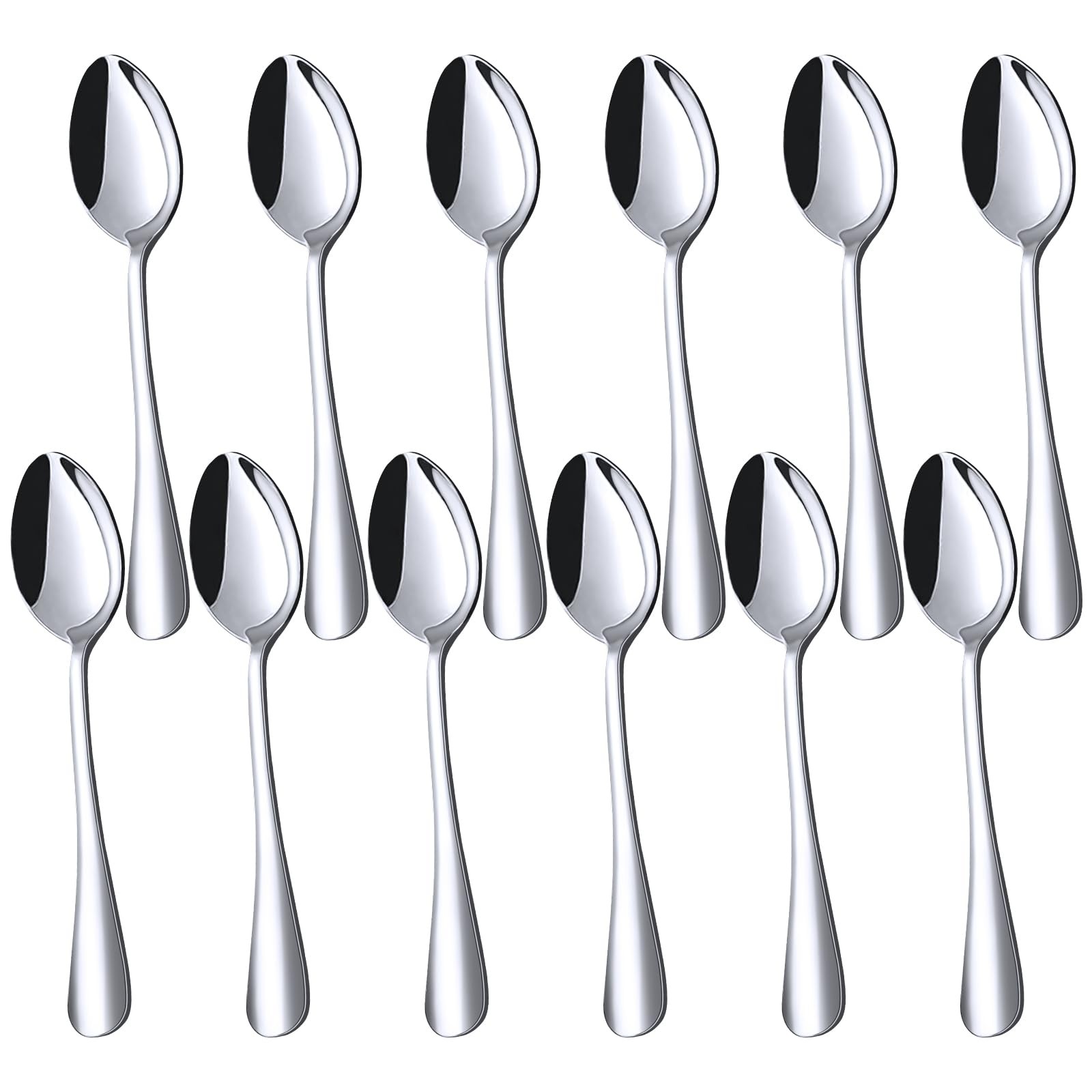 HANSGO Mini Coffee Spoons, 12PCS 4.9 Inch Stainless Steel Medium, Silver