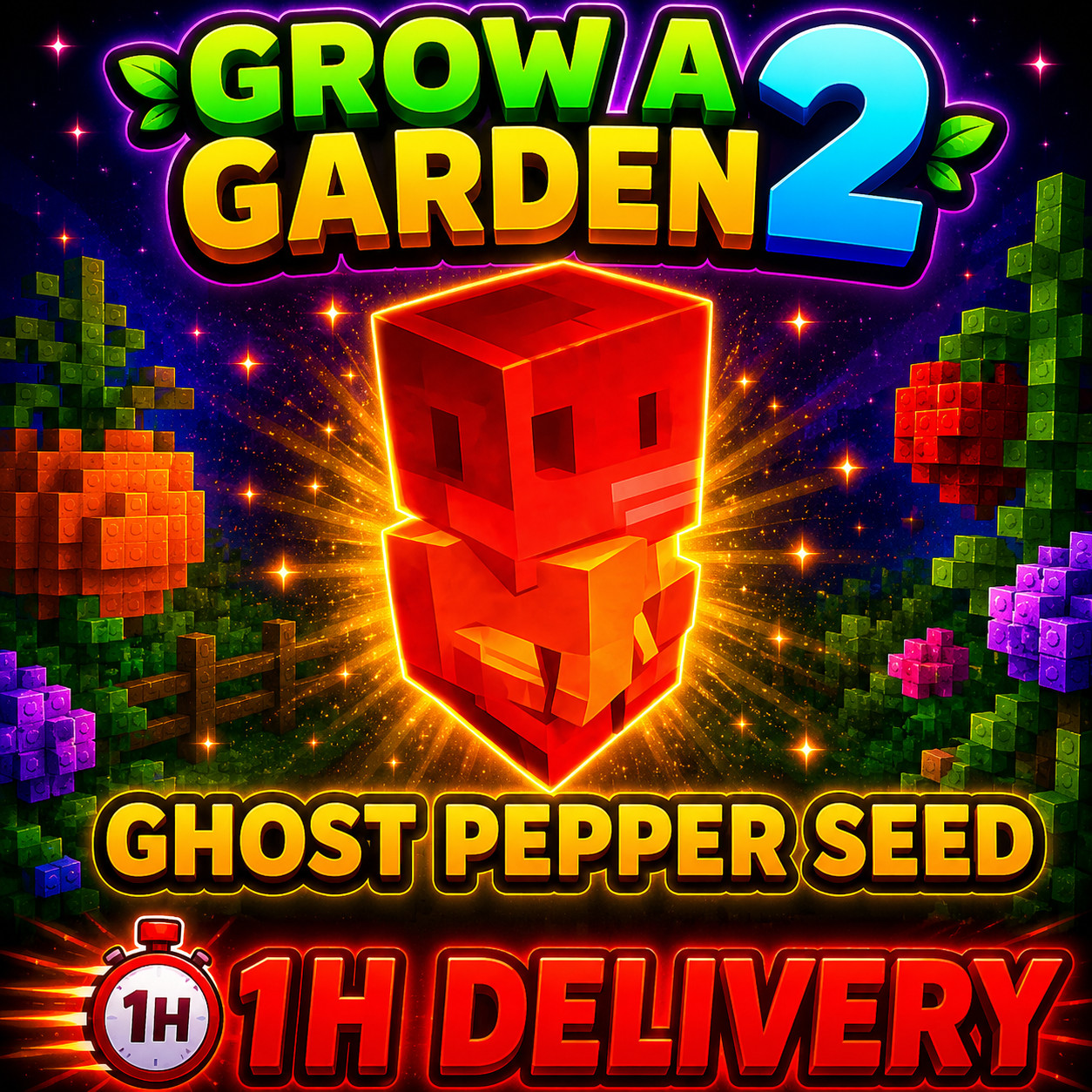 🪴Grow a Garden 2🪴|🌶️GHOST PEPPER SEED🌶️  | 🔴1 HOUR DELIVERY🔴 | Fast & Easy