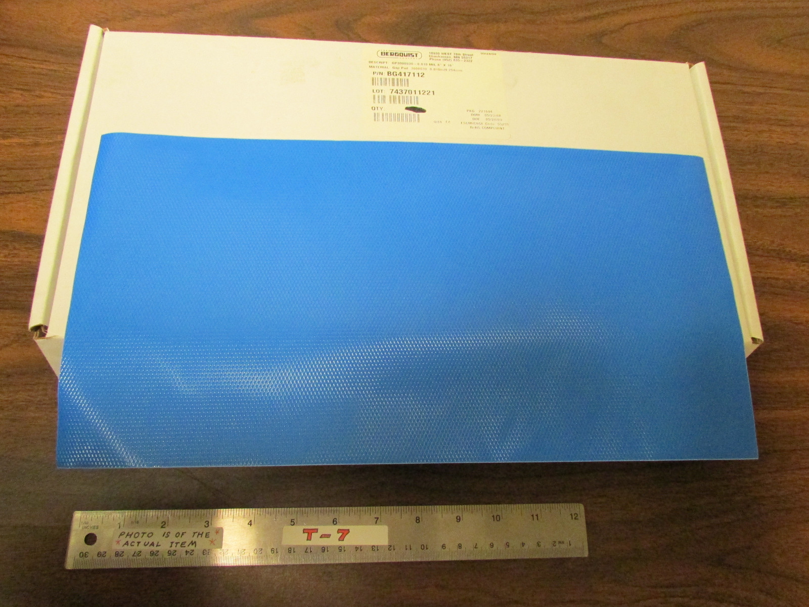 Bergquist GP3000S30 0.010 Mil 8 Inch X 16 Inch Gap Pad BG417112 New