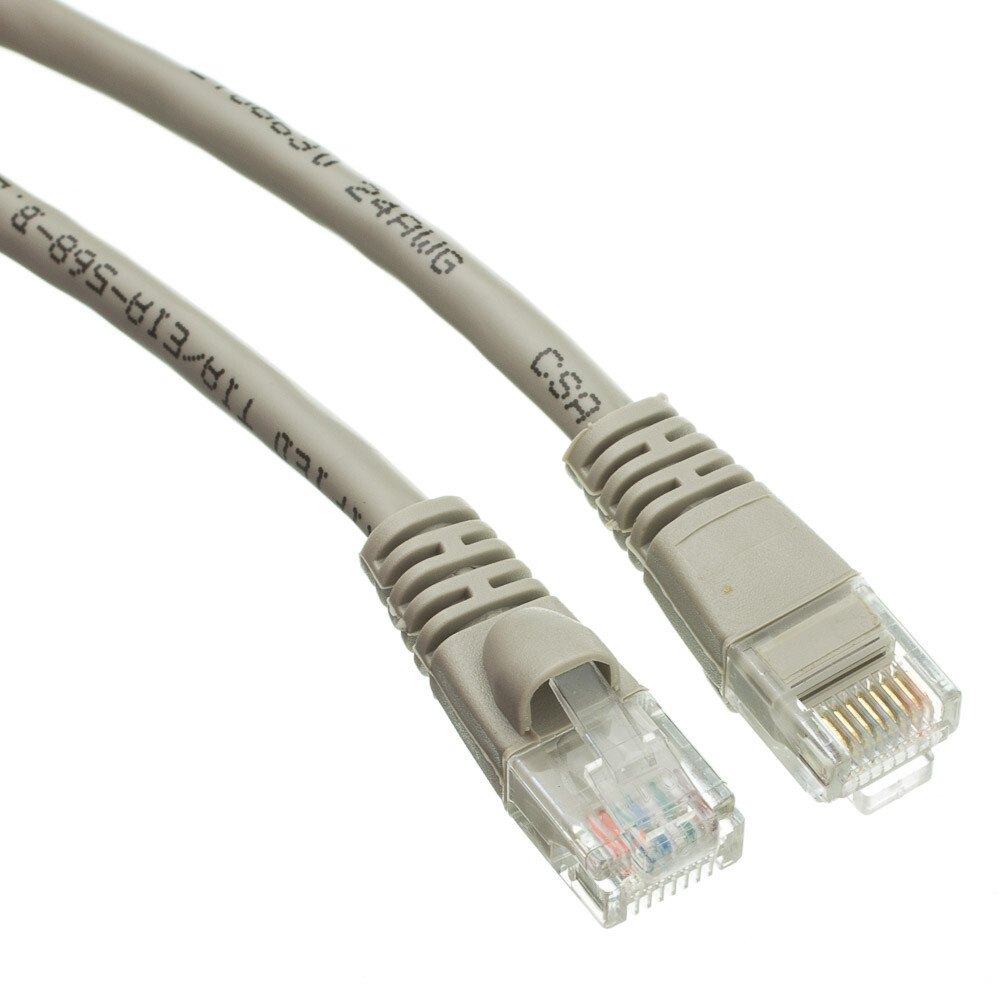 Snagless 12 Foot Cat5e Gray Network Ethernet Patch Cable