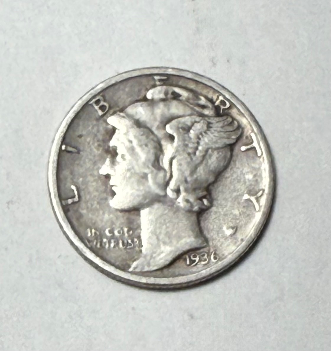 1936 mercury dime - nice circulated