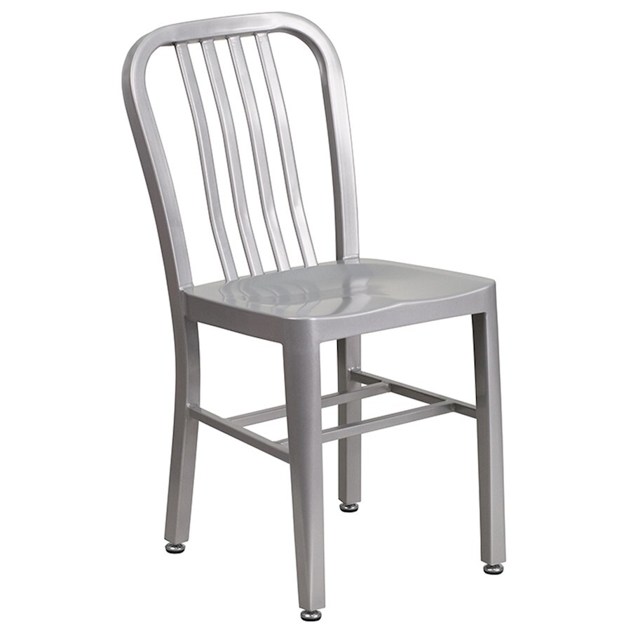 Flash Furniture Commercial Grade Silver Metal Chair - CH-61200-18-SIL-GG