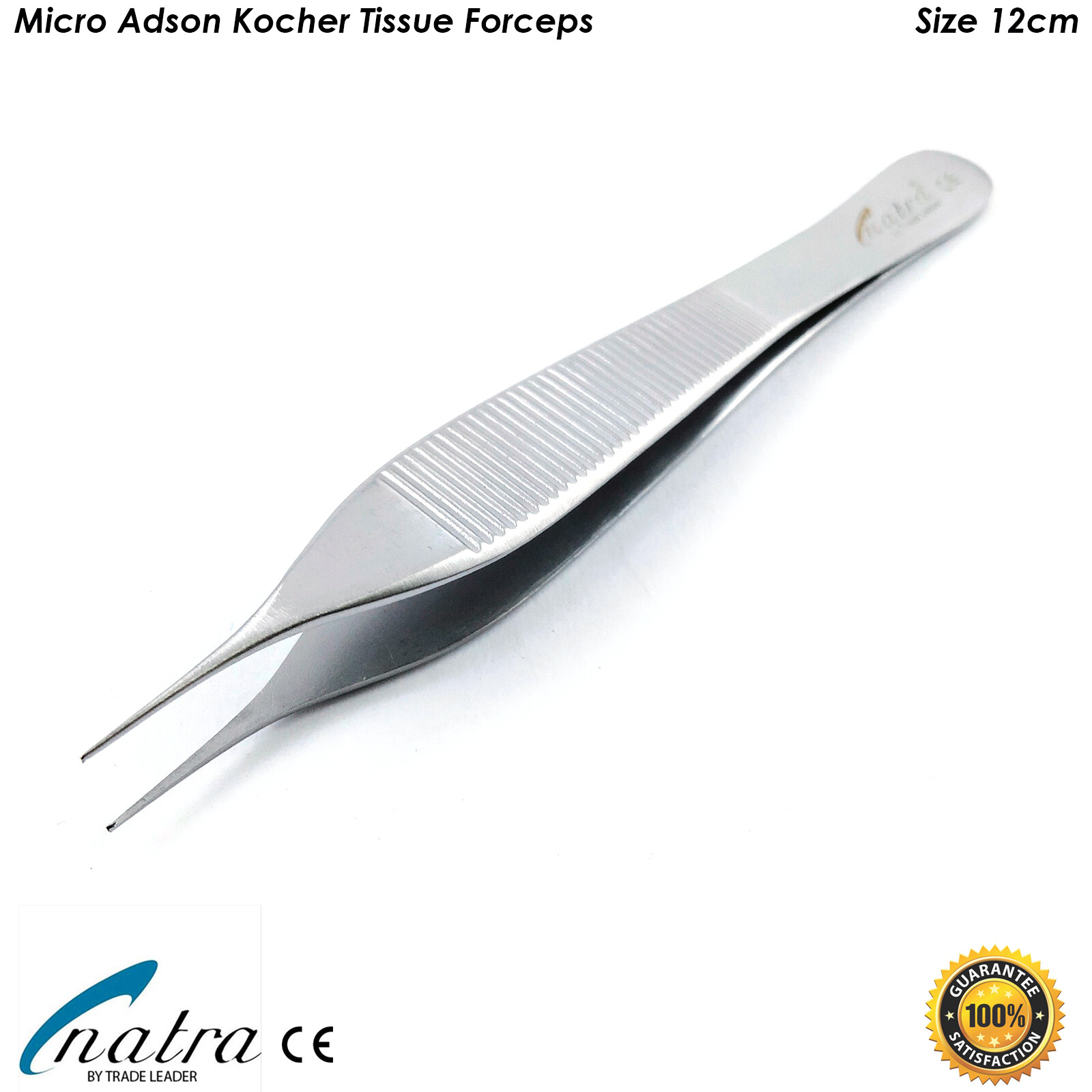 MICRO Adson tissue forceps 4.7'' 1x2 teeth Surgical 12 cm anatomic Tweezer
