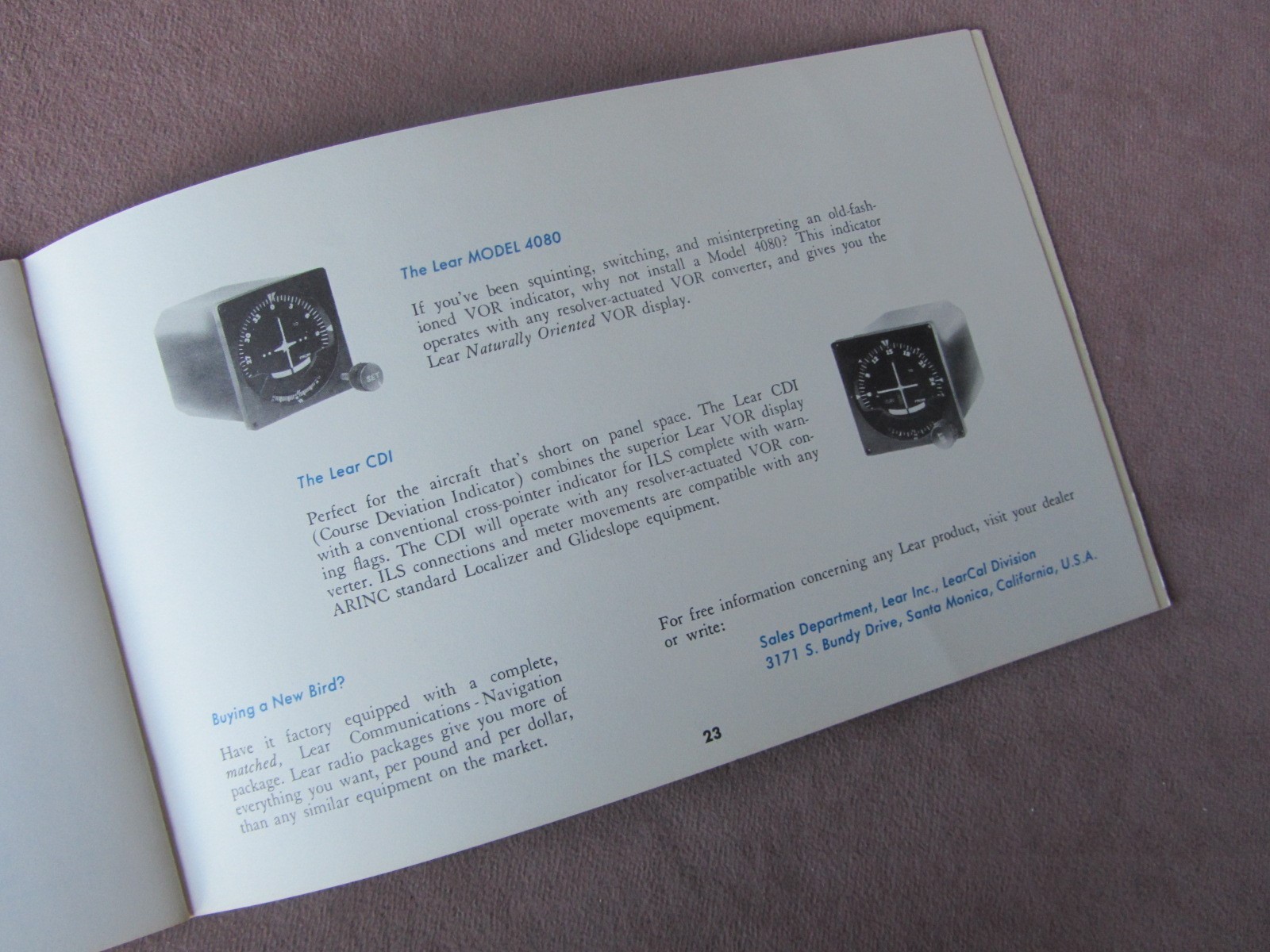 1960s How to Fly New VOR Navigation Aid Lear Booklet Primer Airplane Lear Models