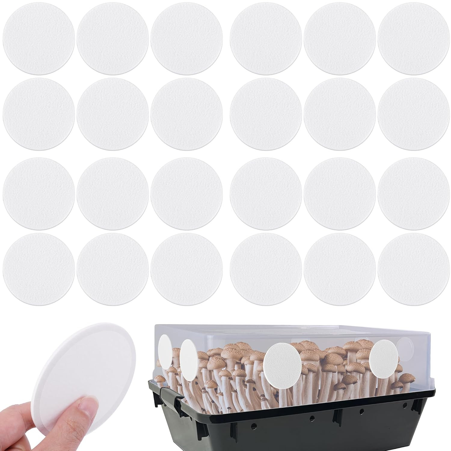 24 Pcs 2.5" Monotub Adhesive Filter Disks-2Mm Thick Monotub Filter Discs-Monotub